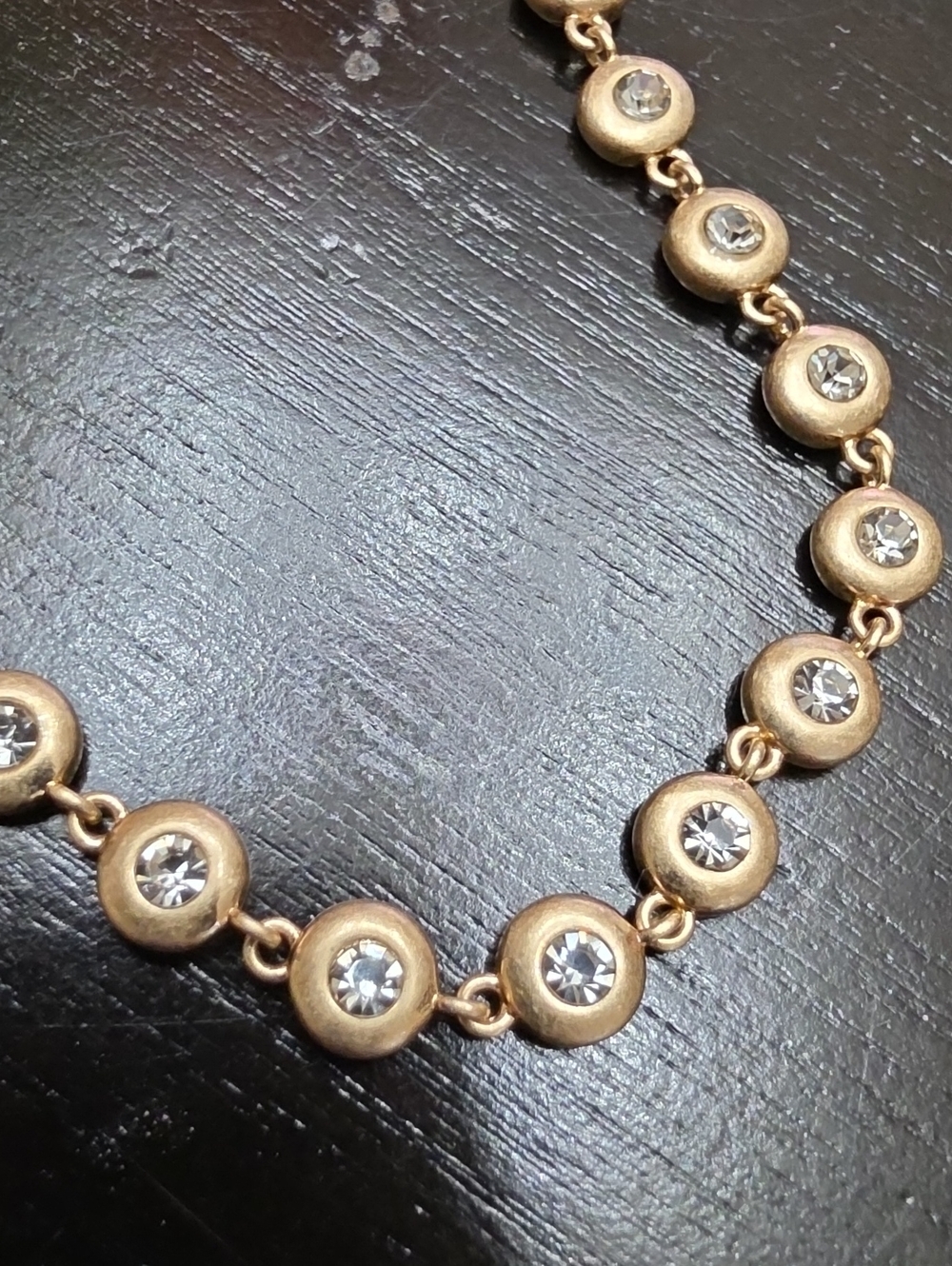 House of Harlow 1960 Gold-tone Clear Crystal Station Necklace